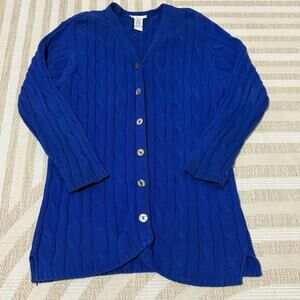Talbots Vintage 90's Tag Size 8 Women's Nautical Cable Knit Sweater 100% Cotton